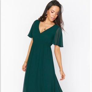 Show Me Your Mumu Emily Emerald Chiffon Dress XXL
